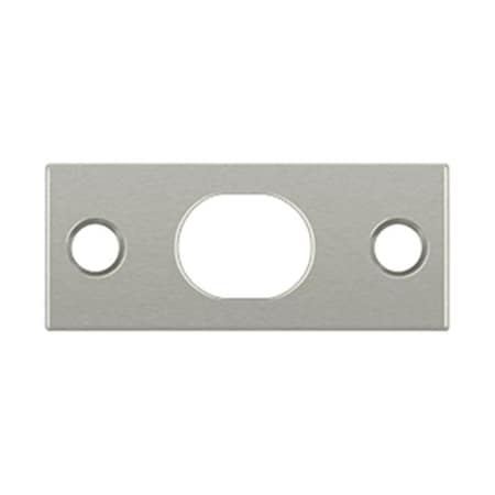 Deltana Deltana SP12EFB15 Brass Strike Plate for 12 in. Flush Bolt; Brushed Nickel SP12EFB15